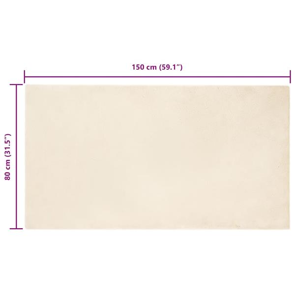 Grote foto vidaxl nep konijnenbont tapijt cr me 80 x 150 cm polyester huis en inrichting vloerbedekking en kleden