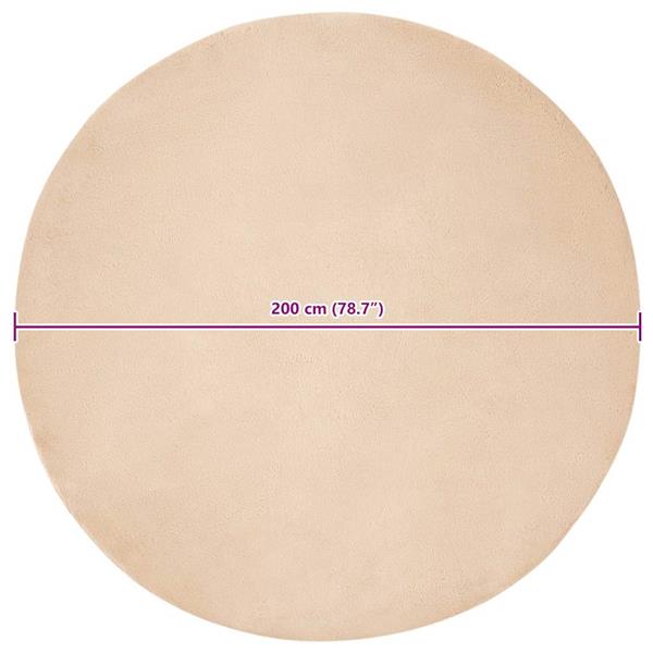 Grote foto vidaxl nep konijnenbont tapijt beige 200 cm polyester huis en inrichting vloerbedekking en kleden