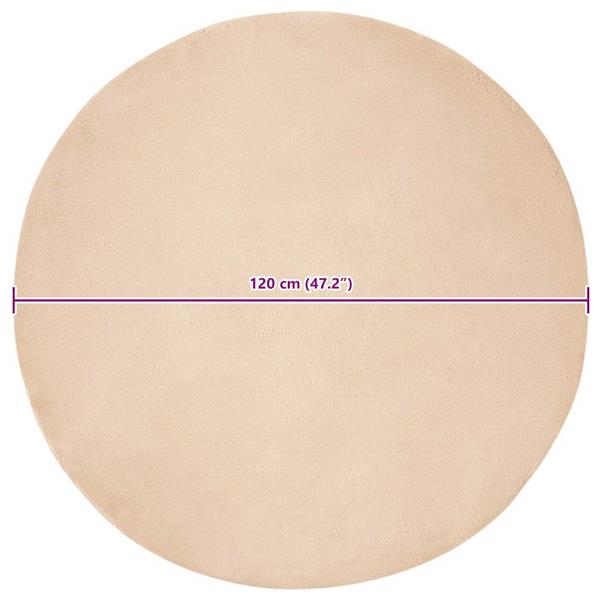 Grote foto vidaxl nep konijnenbont tapijt beige 120 cm polyester huis en inrichting vloerbedekking en kleden