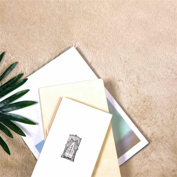 Grote foto vidaxl nep konijnenbont tapijt beige 240 x 240 cm polyester huis en inrichting vloerbedekking en kleden