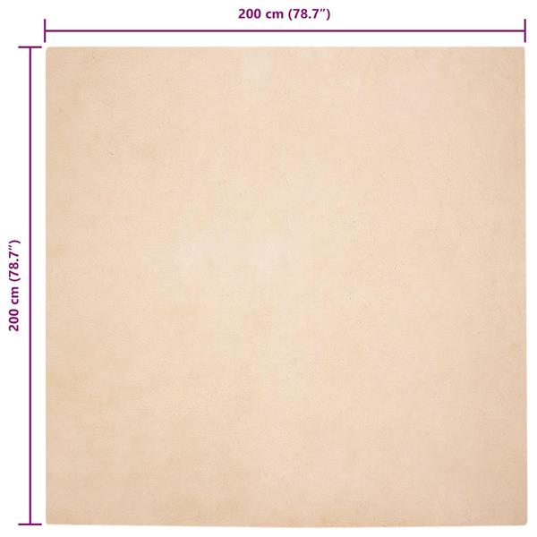 Grote foto vidaxl nep konijnenbont tapijt beige 200 x 200 cm polyester huis en inrichting vloerbedekking en kleden