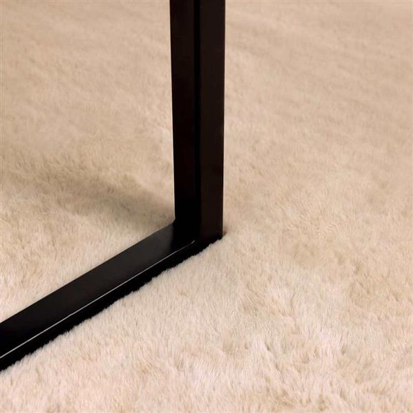 Grote foto vidaxl nep konijnenbont tapijt beige 80 x 250 cm polyester huis en inrichting vloerbedekking en kleden