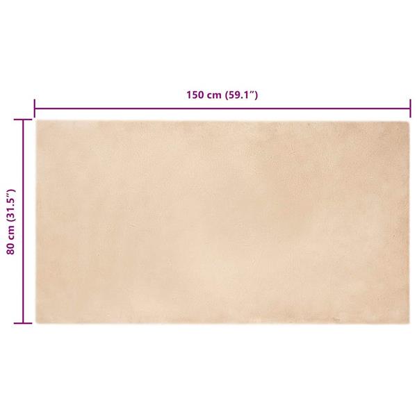 Grote foto vidaxl nep konijnenbont tapijt beige 80 x 150 cm polyester huis en inrichting vloerbedekking en kleden