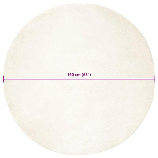 Grote foto vidaxl nep konijnenbont tapijt wit 160 cm polyester huis en inrichting vloerbedekking en kleden