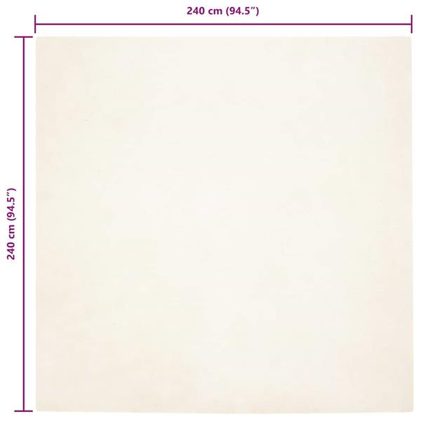 Grote foto vidaxl nep konijnenbont tapijt wit 240 x 240 cm polyester huis en inrichting vloerbedekking en kleden