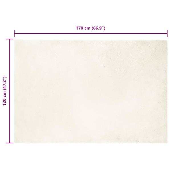 Grote foto vidaxl nep konijnenbont tapijt wit 120 x 170 cm polyester huis en inrichting vloerbedekking en kleden