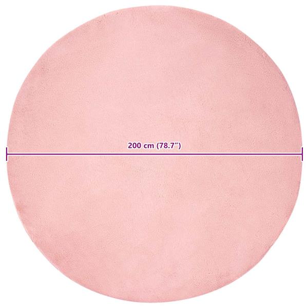 Grote foto vidaxl nep konijnenbont tapijt roze 200 cm polyester huis en inrichting vloerbedekking en kleden