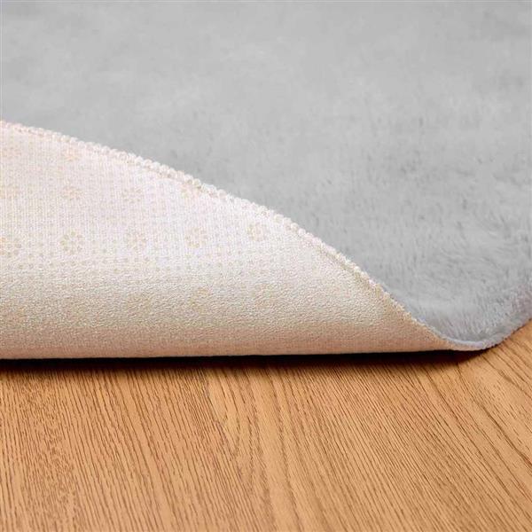 Grote foto vidaxl nep konijnenbont tapijt grijs 200 cm polyester huis en inrichting vloerbedekking en kleden