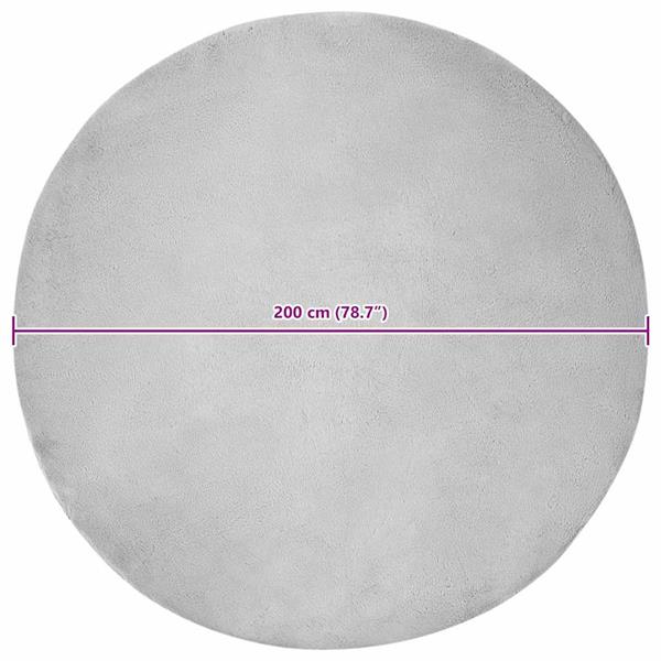 Grote foto vidaxl nep konijnenbont tapijt grijs 200 cm polyester huis en inrichting vloerbedekking en kleden