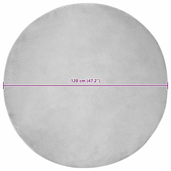 Grote foto vidaxl nep konijnenbont tapijt grijs 120 cm polyester huis en inrichting vloerbedekking en kleden