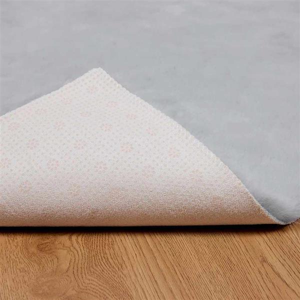 Grote foto vidaxl nep konijnenbont tapijt grijs 200 x 200 cm polyester huis en inrichting vloerbedekking en kleden