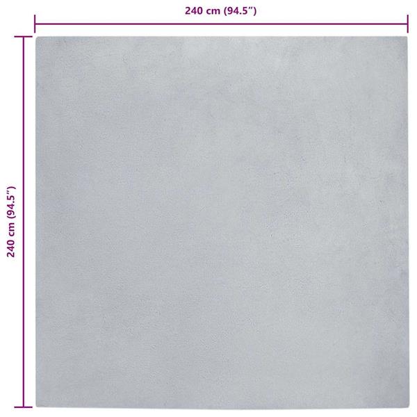 Grote foto vidaxl nep konijnenbont tapijt grijs 240 x 240 cm polyester huis en inrichting vloerbedekking en kleden