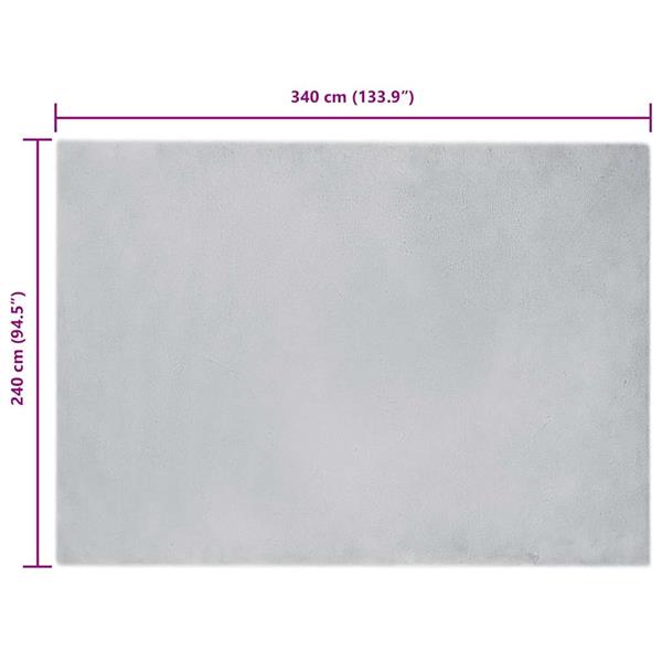 Grote foto vidaxl nep konijnenbont tapijt grijs 240 x 340 cm polyester huis en inrichting vloerbedekking en kleden