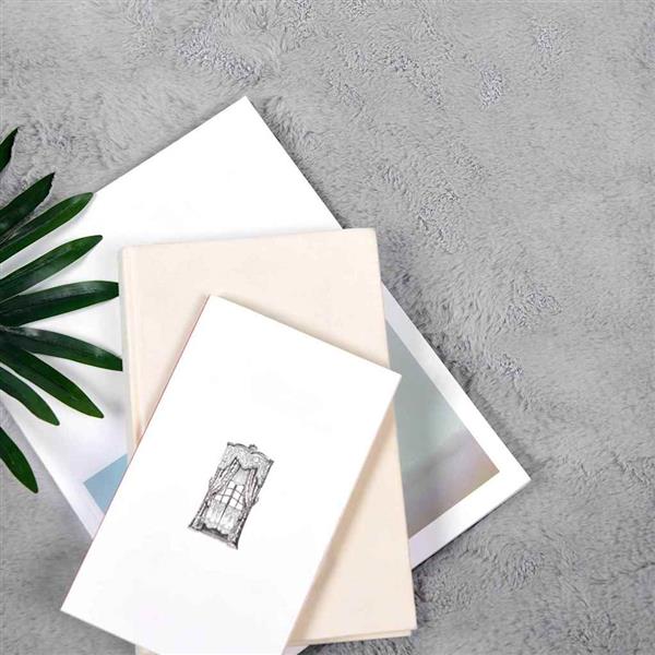 Grote foto vidaxl nep konijnenbont tapijt grijs 140 x 200 cm polyester huis en inrichting vloerbedekking en kleden