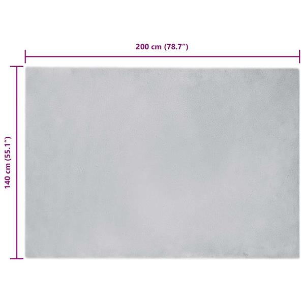 Grote foto vidaxl nep konijnenbont tapijt grijs 140 x 200 cm polyester huis en inrichting vloerbedekking en kleden