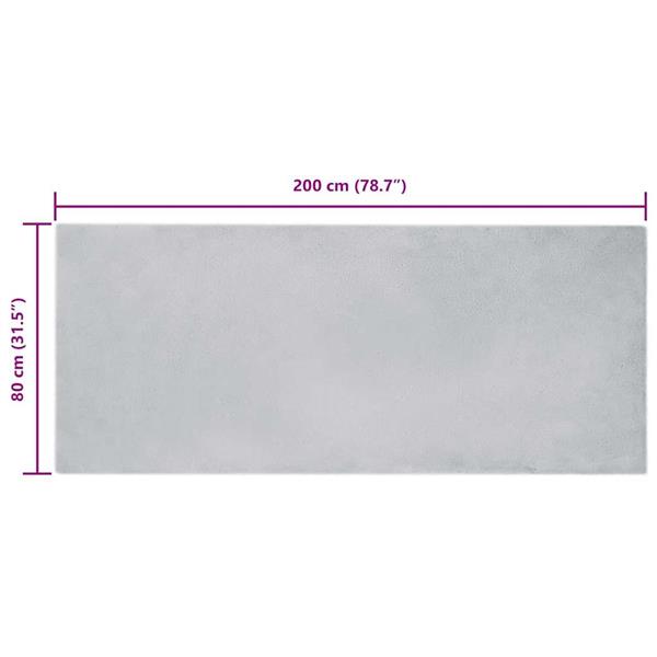 Grote foto vidaxl nep konijnenbont tapijt grijs 80 x 200 cm polyester huis en inrichting vloerbedekking en kleden