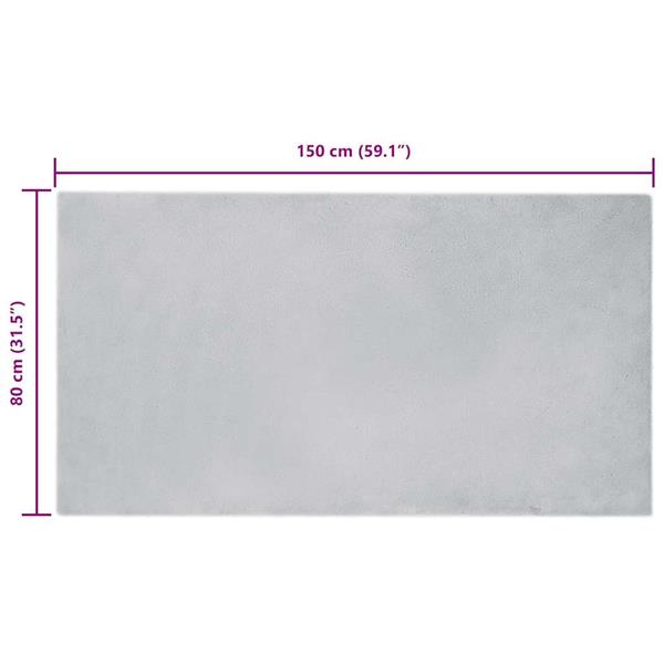 Grote foto vidaxl nep konijnenbont tapijt grijs 80 x 150 cm polyester huis en inrichting vloerbedekking en kleden