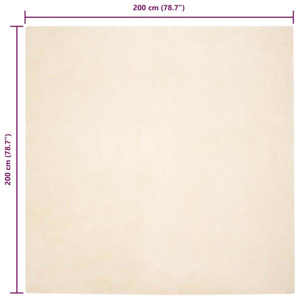 Grote foto vidaxl nep konijnenbont tapijt cr me 200 x 200 cm polyester huis en inrichting vloerbedekking en kleden