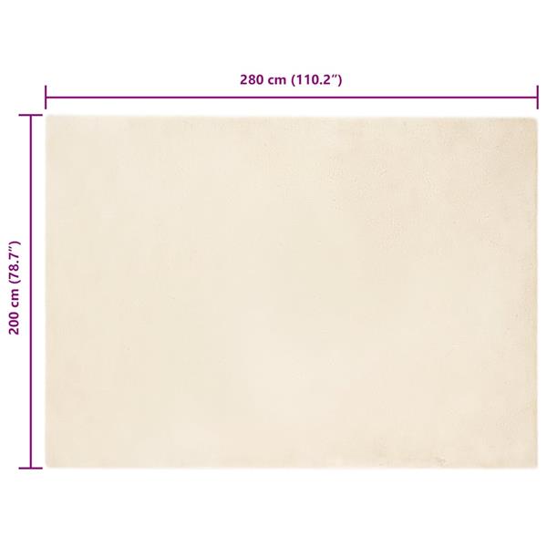 Grote foto vidaxl nep konijnenbont tapijt cr me 200 x 280 cm polyester huis en inrichting vloerbedekking en kleden