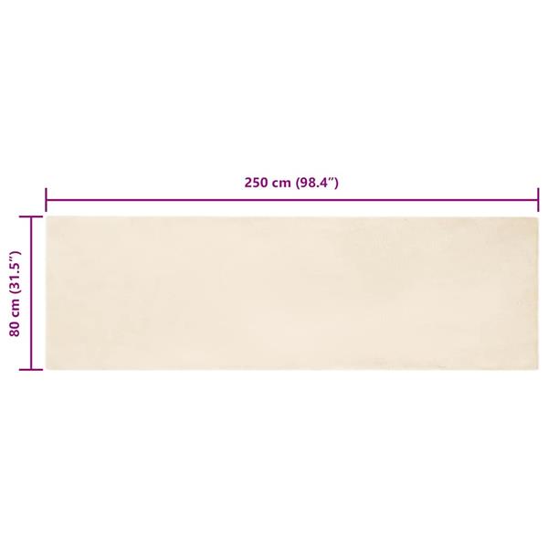 Grote foto vidaxl nep konijnenbont tapijt cr me 80 x 250 cm polyester huis en inrichting vloerbedekking en kleden