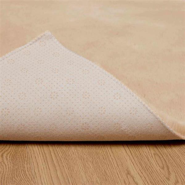 Grote foto vidaxl nep konijnenbont tapijt beige 80 x 250 cm polyester huis en inrichting vloerbedekking en kleden