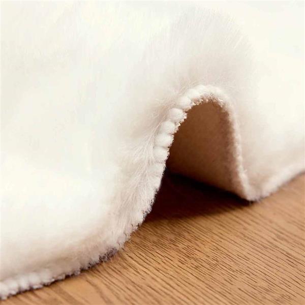 Grote foto vidaxl nep konijnenbont tapijt wit 120 cm polyester huis en inrichting vloerbedekking en kleden