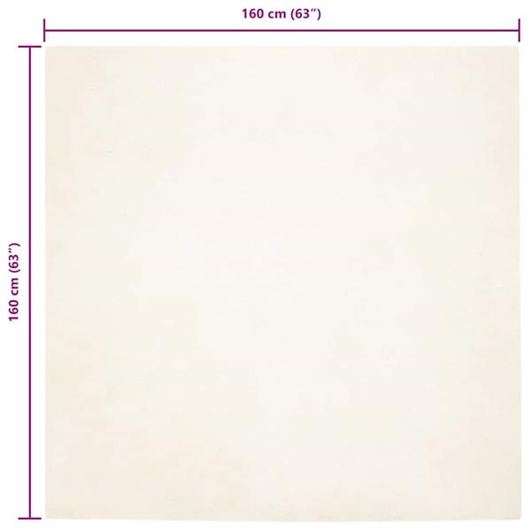 Grote foto vidaxl nep konijnenbont tapijt wit 160 x 160 cm polyester huis en inrichting vloerbedekking en kleden