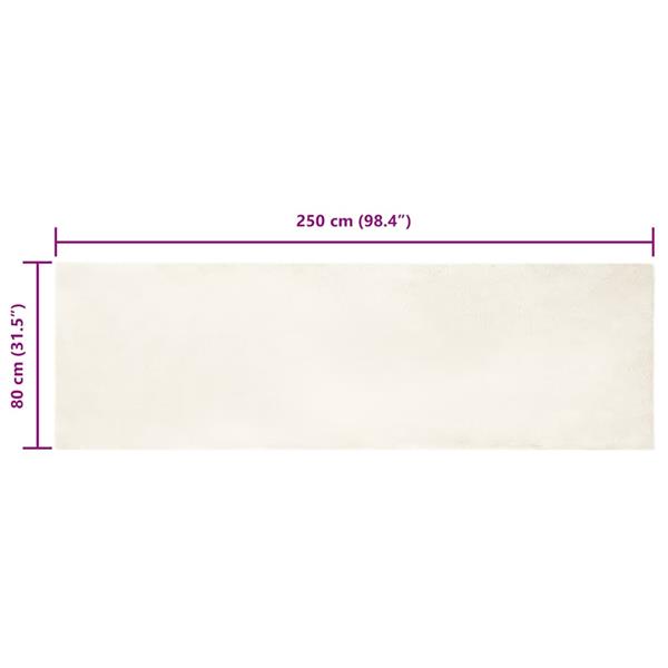 Grote foto vidaxl nep konijnenbont tapijt wit 80 x 250 cm polyester huis en inrichting vloerbedekking en kleden