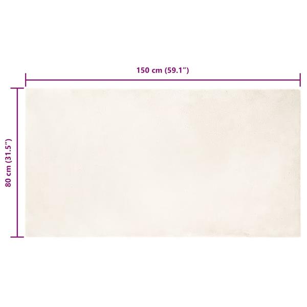 Grote foto vidaxl nep konijnenbont tapijt wit 80 x 150 cm polyester huis en inrichting vloerbedekking en kleden