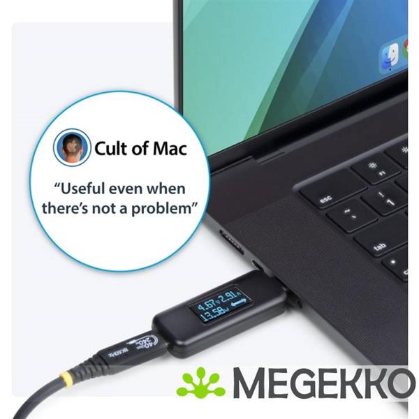 Grote foto startech.com usb c power tester digitale multimeter bidirectionele stroom en spanningsmeter tot computers en software overige computers en software