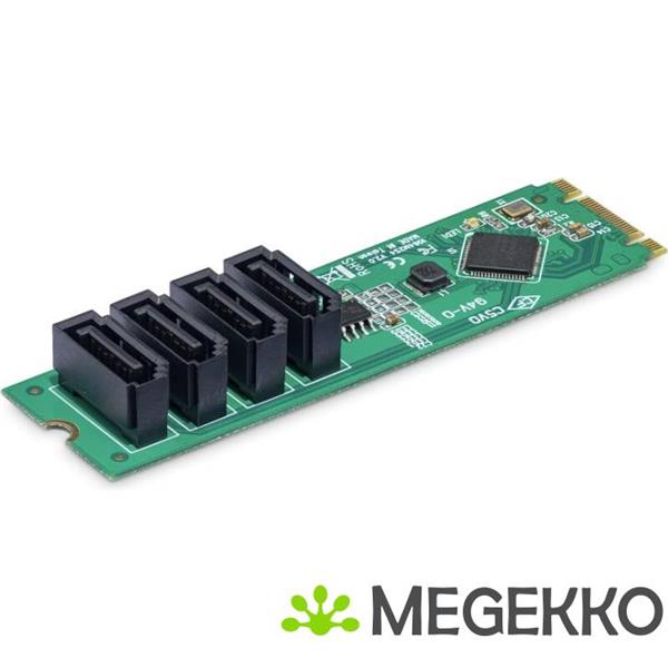 Grote foto startech.com 4 port m.2 naar sata adapter kaart m.2 pcie 3.0 naar sata hdd ssd uitbreidingskaart a computers en software overige computers en software