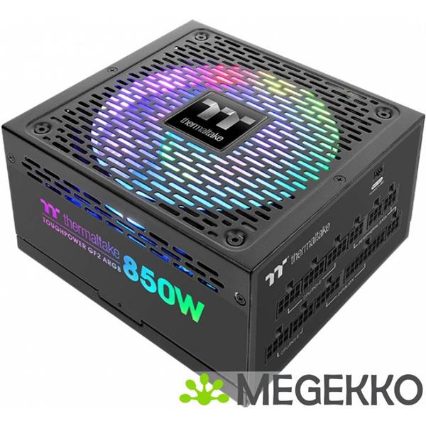 Grote foto thermaltake toughpower gf2 argb power supply unit 850 w 24 pin atx zwart computers en software overige