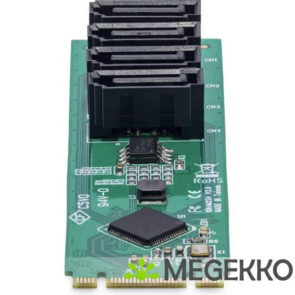 Grote foto startech.com 4 port m.2 naar sata adapter kaart m.2 pcie 3.0 naar sata hdd ssd uitbreidingskaart a computers en software overige computers en software