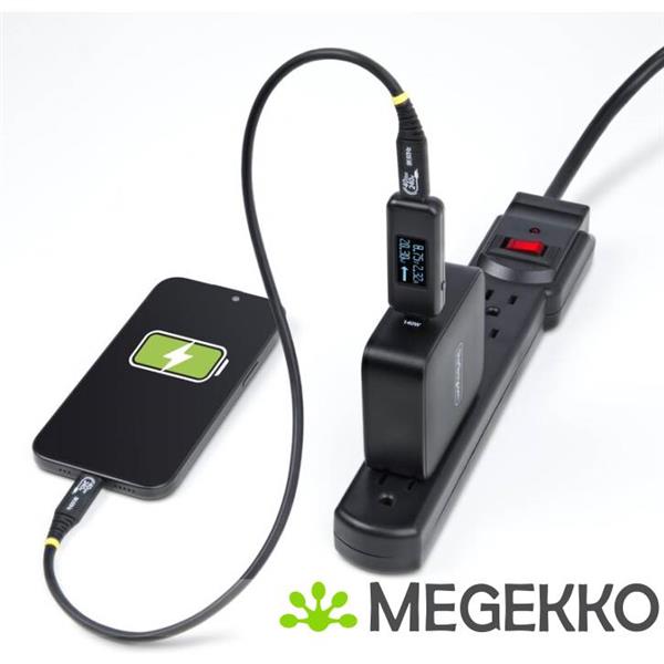 Grote foto startech.com usb c power tester digitale multimeter bidirectionele stroom en spanningsmeter tot computers en software overige computers en software