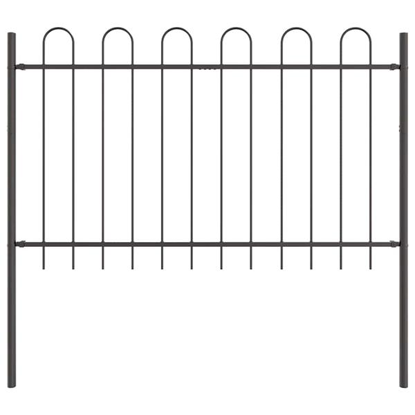 Grote foto vidaxl tuin hek grijs 1.7 x 1.2 m poedergecoat staal tuin en terras hekken en schuttingen