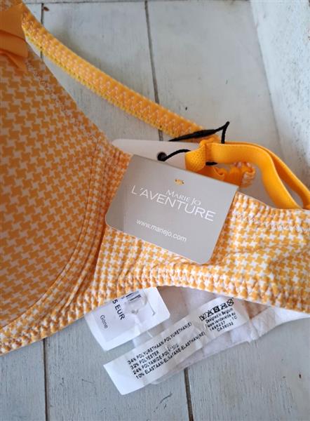 Grote foto marie jo bh met oranje retro motiefje 80c kleding dames ondergoed en lingerie merkkleding
