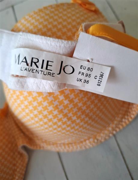 Grote foto marie jo bh met oranje retro motiefje 80c kleding dames ondergoed en lingerie merkkleding
