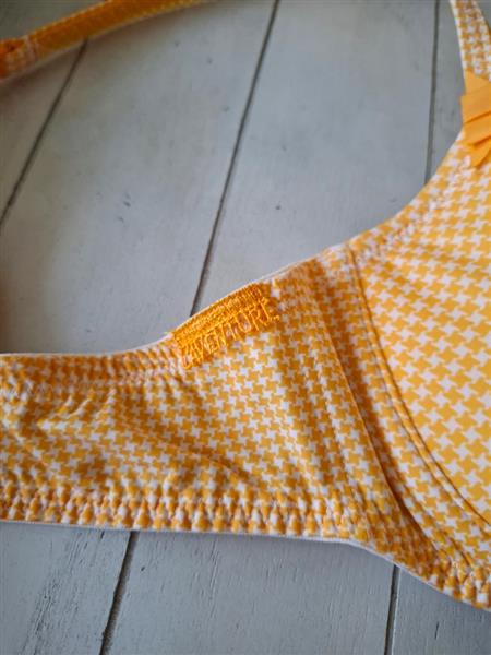 Grote foto marie jo bh met oranje retro motiefje 80c kleding dames ondergoed en lingerie merkkleding