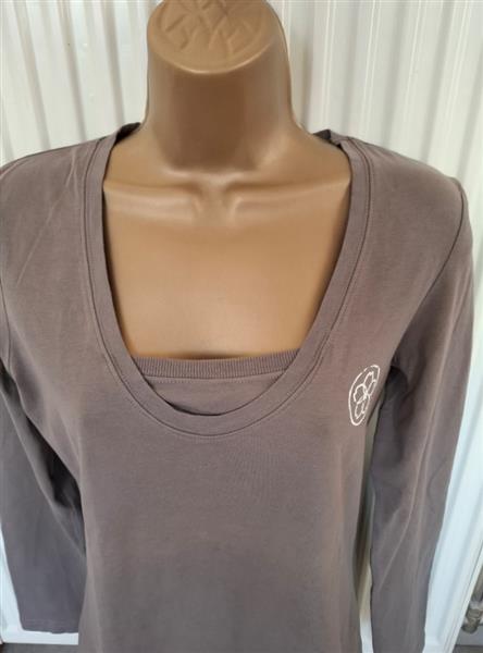 Grote foto taupe kleurige longsleeve van esprit sports 38 40 kleding dames t shirts