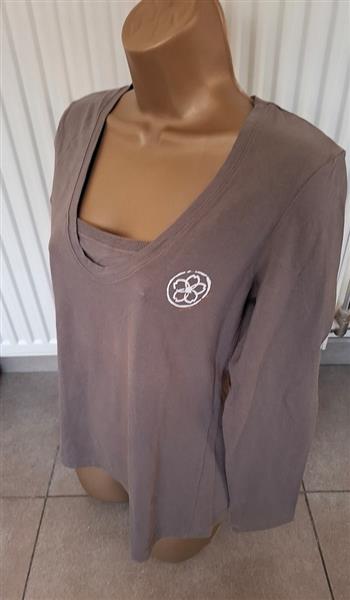 Grote foto taupe kleurige longsleeve van esprit sports 38 40 kleding dames t shirts
