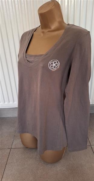 Grote foto taupe kleurige longsleeve van esprit sports 38 40 kleding dames t shirts