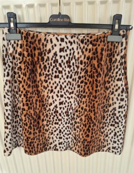 Grote foto prachtige bruine rok in luipaard print small kleding dames jurken en rokken
