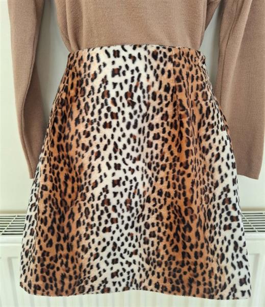 Grote foto prachtige bruine rok in luipaard print small kleding dames jurken en rokken