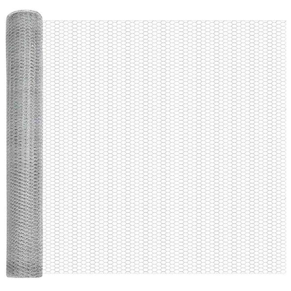 Grote foto vidaxl hexagon hek zilver 1 x 100 m gegalvaniseerd staal tuin en terras hekken en schuttingen