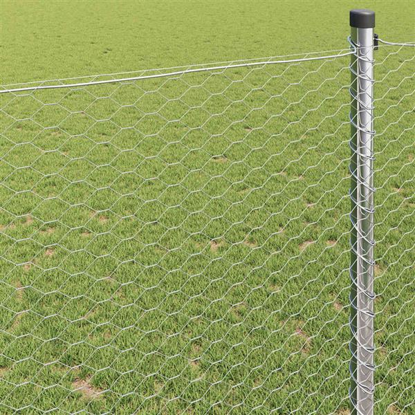 Grote foto vidaxl hexagon hek zilver 0.6 x 10 m gegalvaniseerd staal tuin en terras hekken en schuttingen