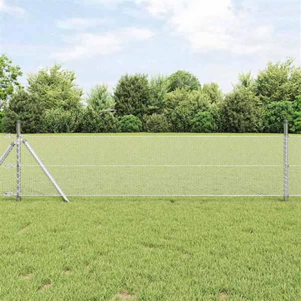 Grote foto vidaxl hexagon hek zilver 0.4 x 10 m gegalvaniseerd staal tuin en terras hekken en schuttingen