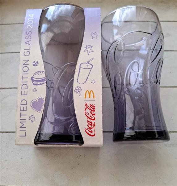 Grote foto 2 paarse coca cola glazen limited ed 2014 verzamelen glas en borrelglaasjes