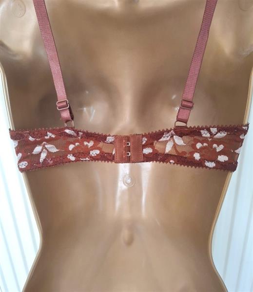 Grote foto elegante donkerbruine bh met ruches 70b kleding dames ondergoed en lingerie