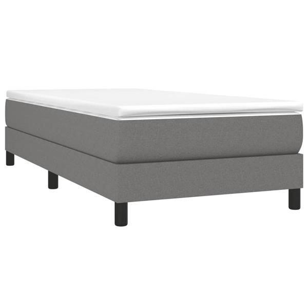 Grote foto vidaxl boxspring bed 90x200 cm stof donkergrijs antiek en kunst stoelen en banken