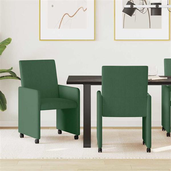 Grote foto vidaxl dining stoelen met wielen 2 pcs grijs groen 57 x 66 x 94 cm huis en inrichting stoelen
